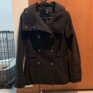 H&M pea coat - black